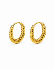 Gold Twisted Rope Hoop Earrings
