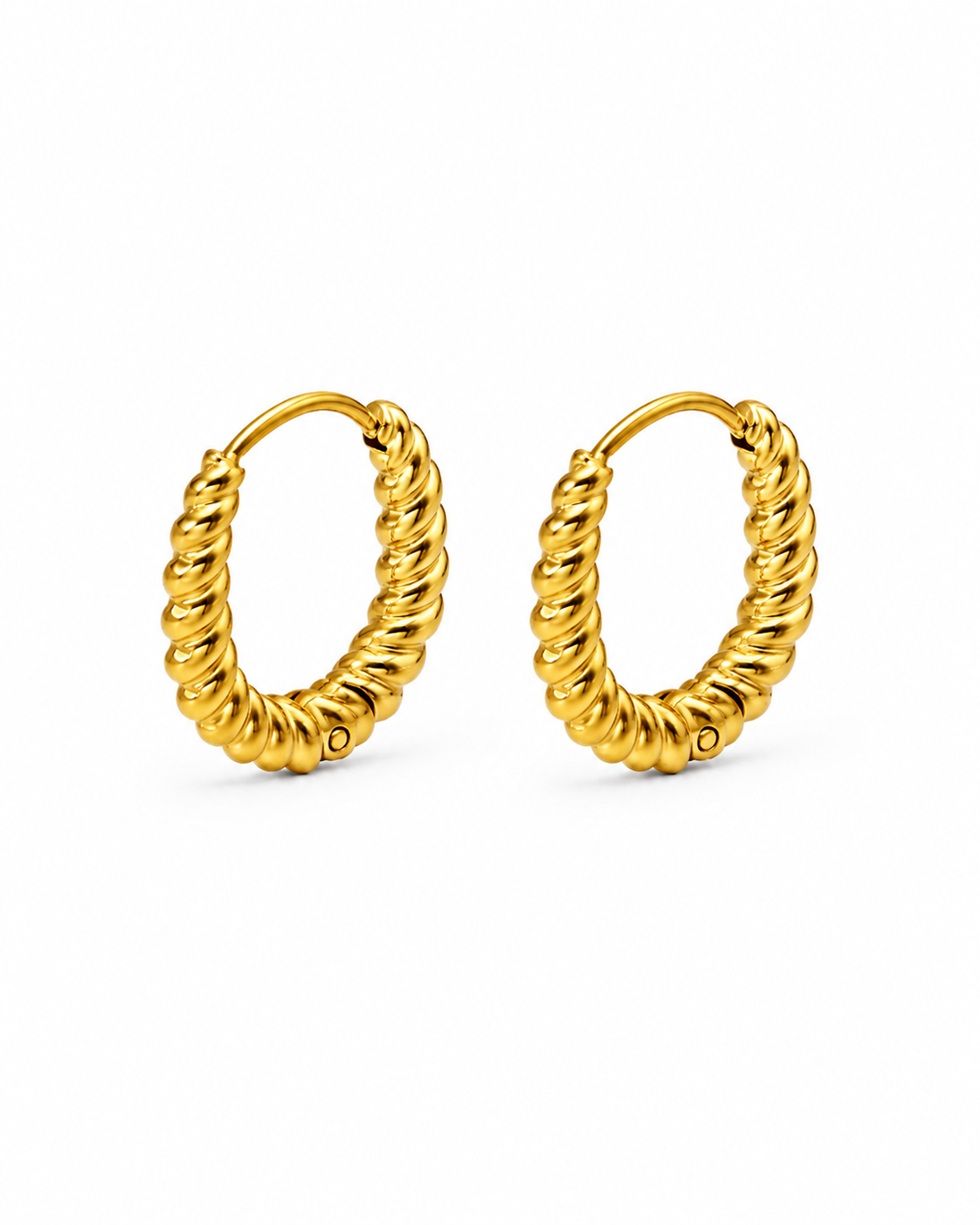 Gold Twisted Rope Hoop Earrings