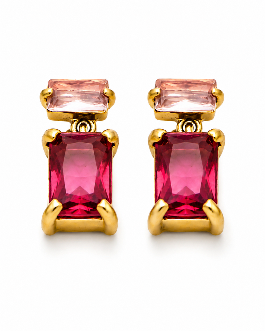 Emerald Cut Drop Earrings