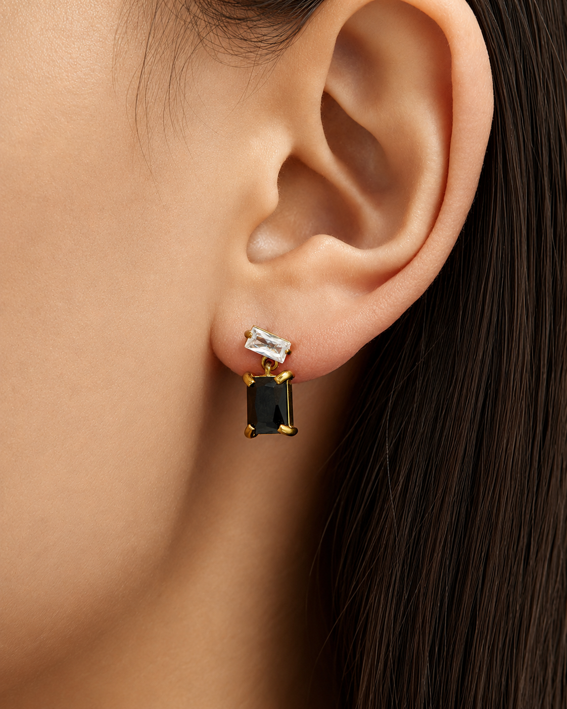 Emerald Cut Drop Earrings additional view 8