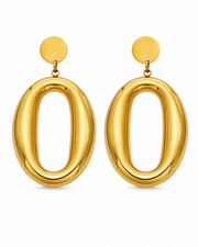 Sculpted Oval Drop Earrings
