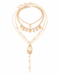Golden Charm 4-Piece Necklace Set