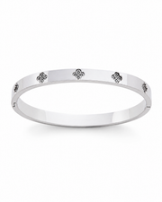Silver Clover Bangle Bracelet
