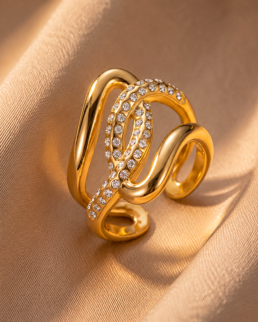 Sculpted Orbit Open Ring