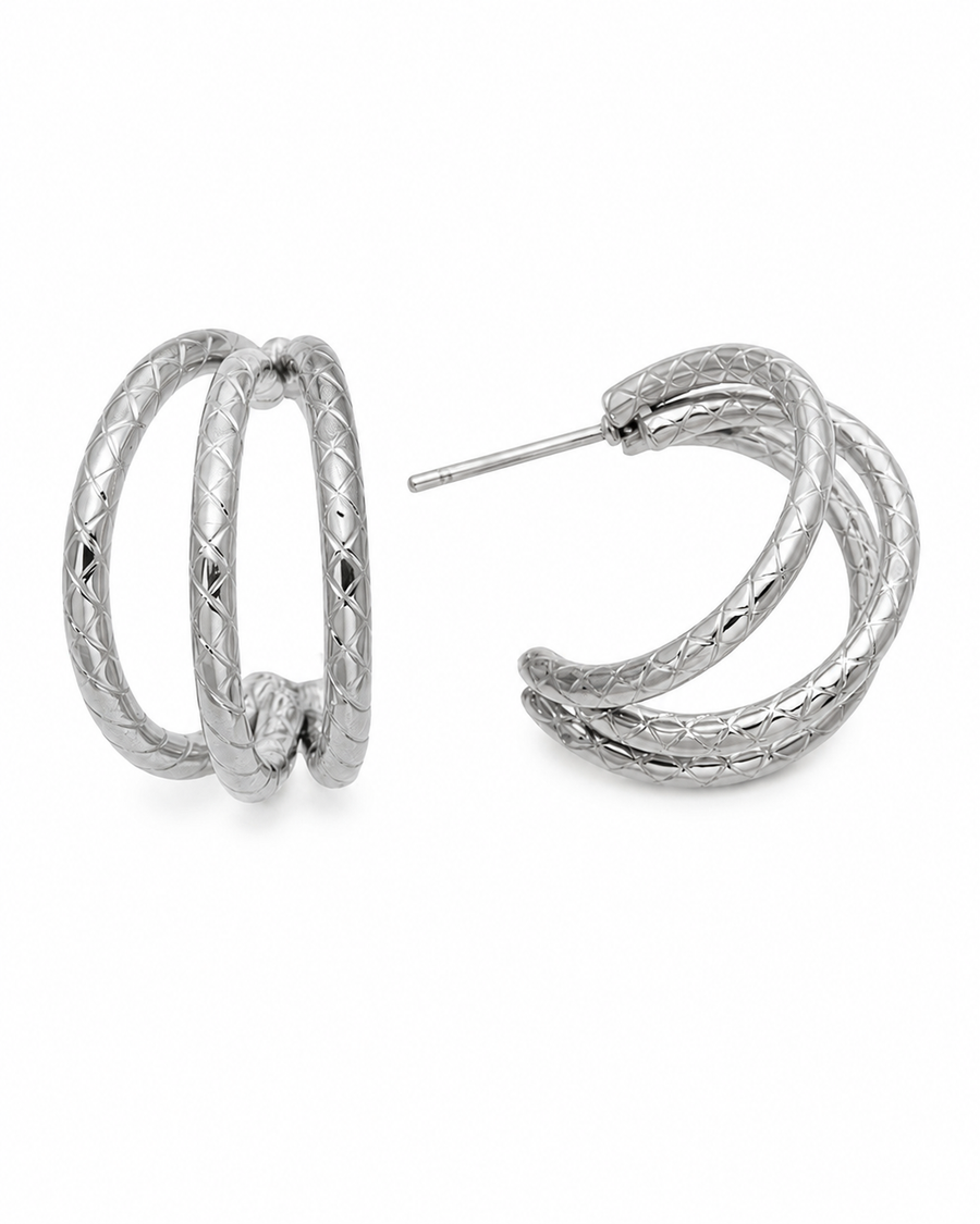 Luna Textured Double Hoop Earrings