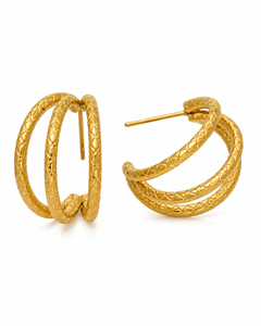 Luna Textured Double Hoop Earrings