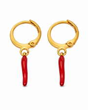 Red Chili Playful Charm Hoop Earrings Series