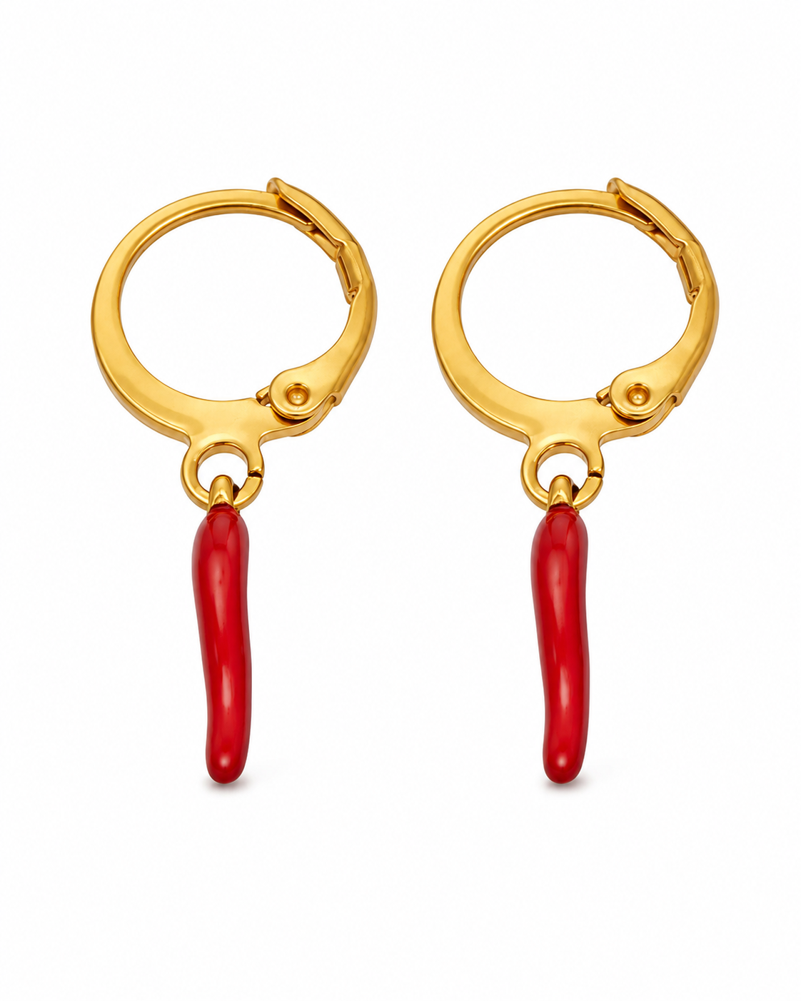 Red Chili Playful Charm Hoop Earrings Series