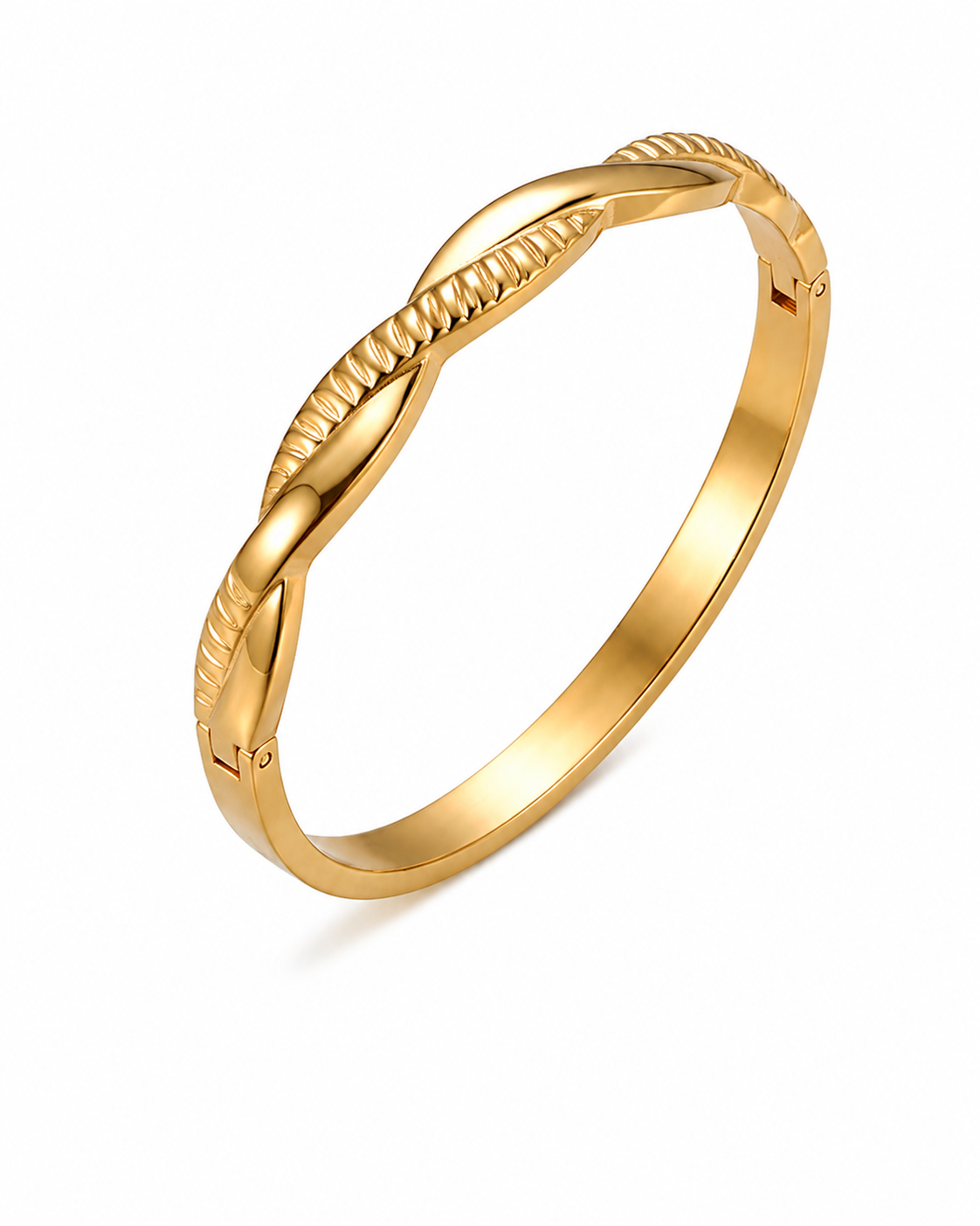 Twisted Ridge Sculpted Gold Bangle Series