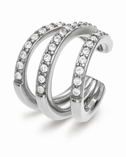 Silver Triple Pavé Ear Cuff