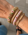 Floral Charm Bracelet Set