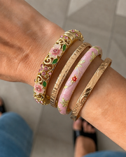 Floral Charm Bracelet Set