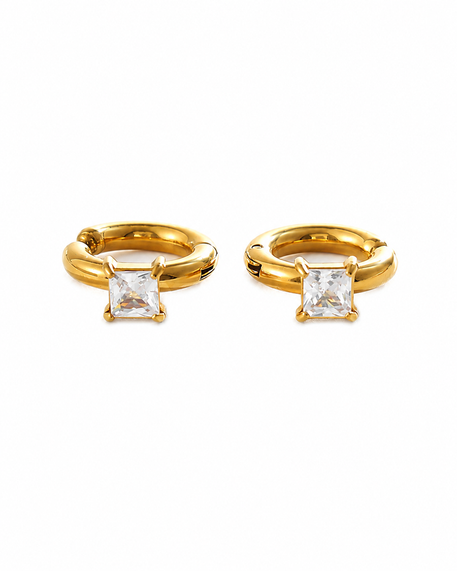 Crystal Square Hoop Earrings