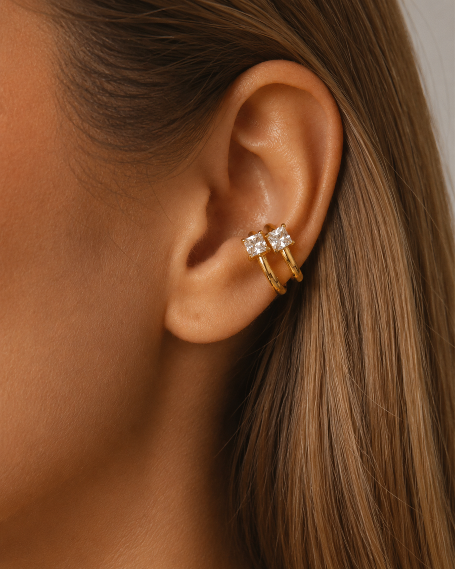 Crystal Square Hoop Earrings