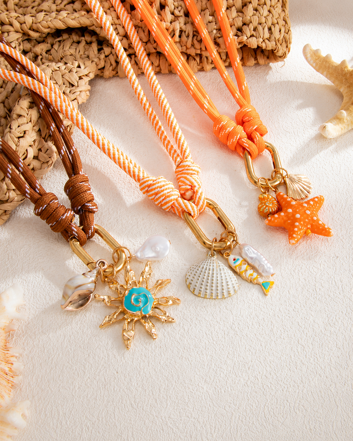 Coastal Charm Necklace Set with starfish charm approx additional view 4