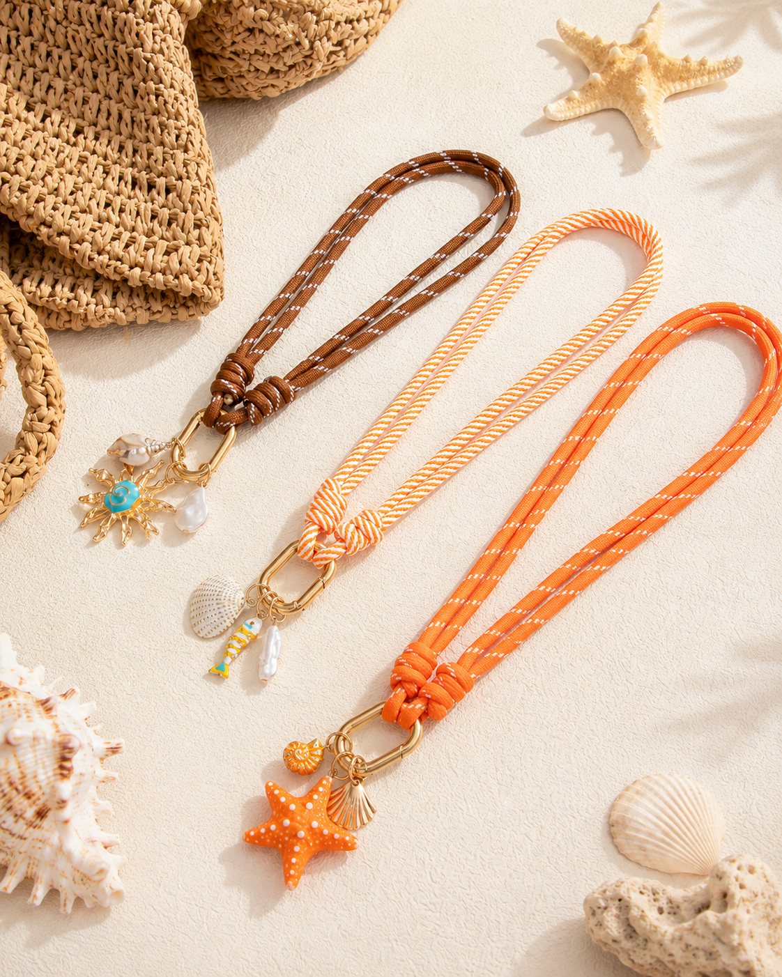 Coastal Charm Necklace Set with starfish charm approx additional view 3