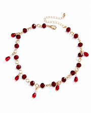 Red Noiré Crystal Drop Necklace Series