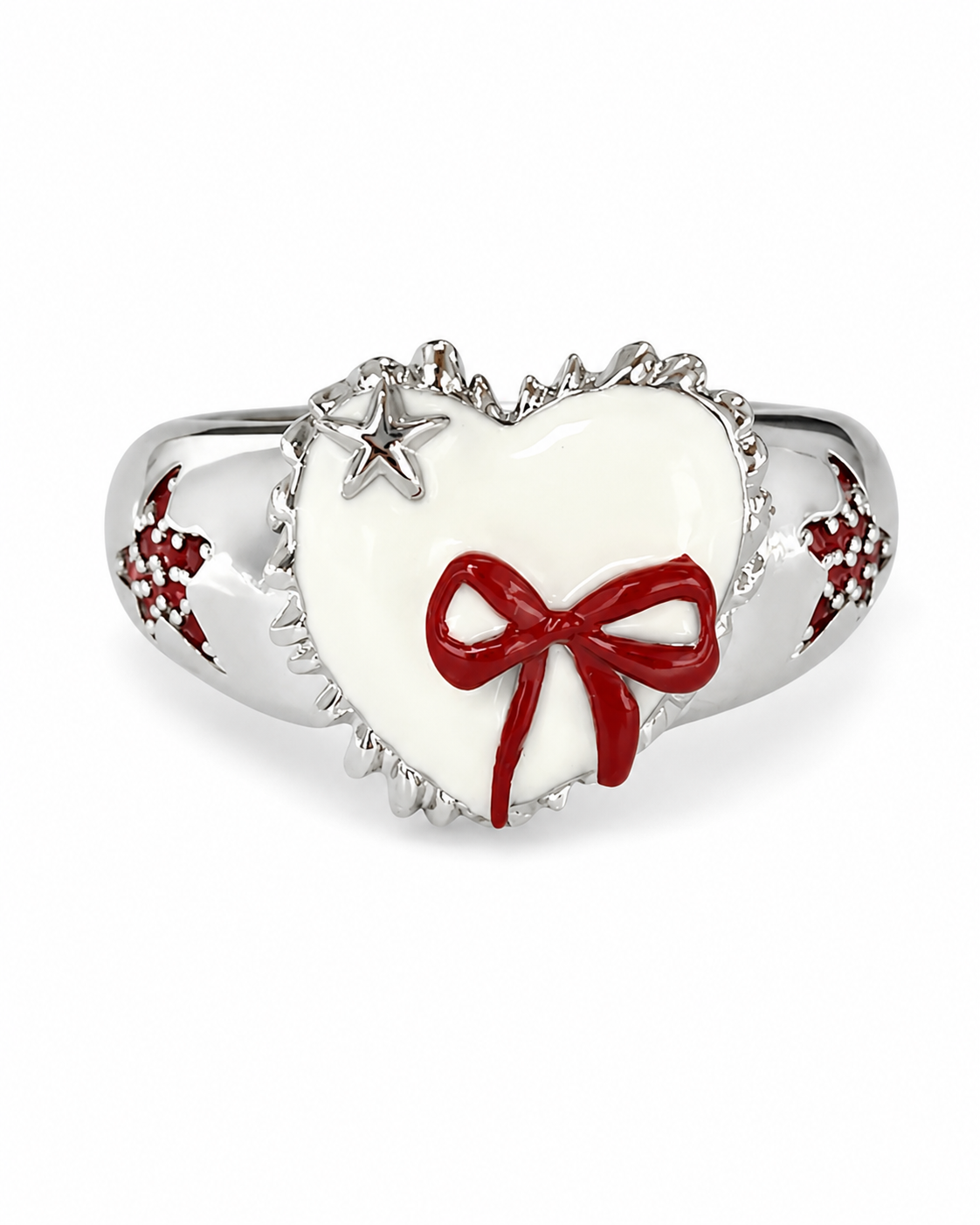 Love Heart Amelia Ruby Bow Ring Series