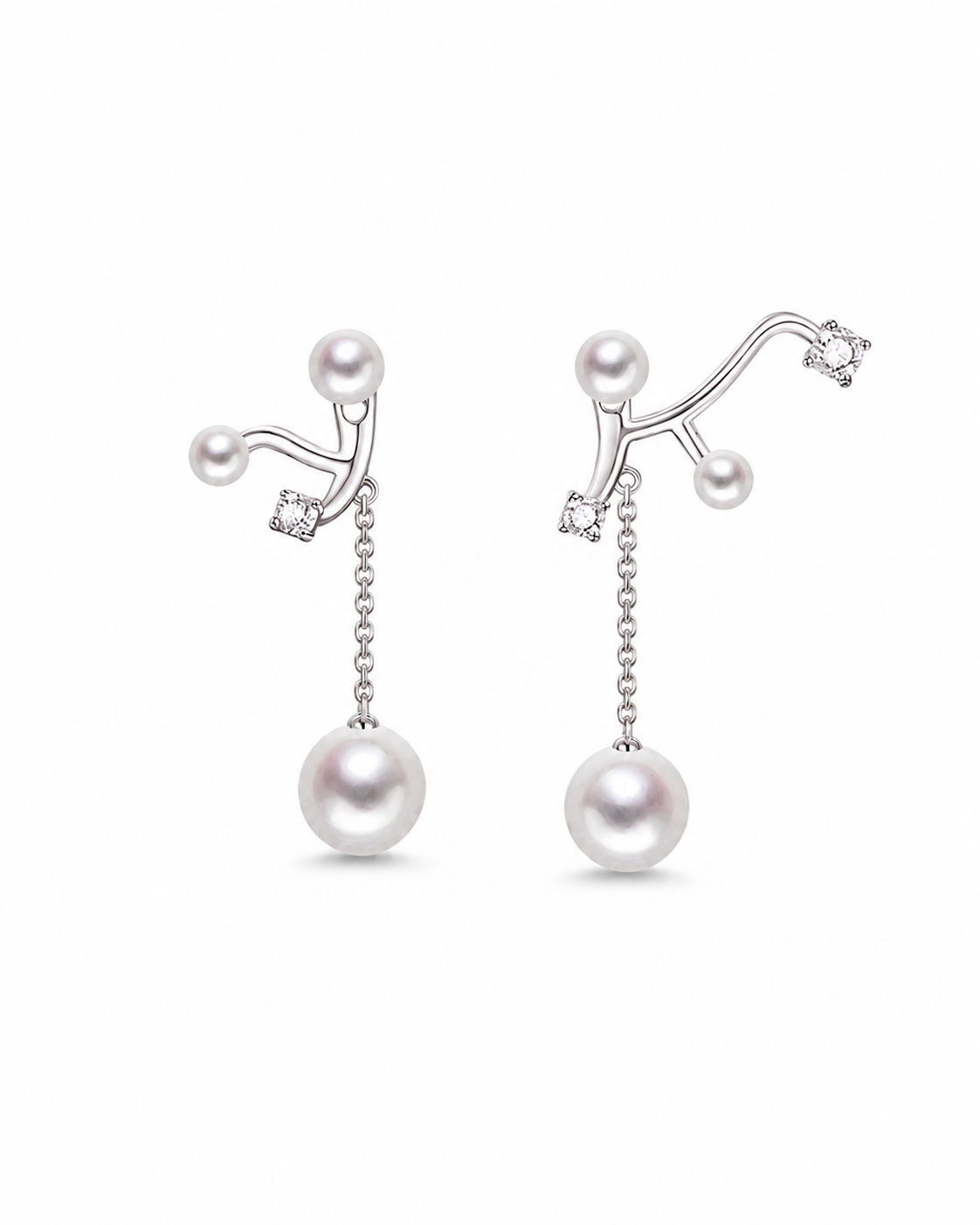 Serene Pearl Asymmetry Earrings