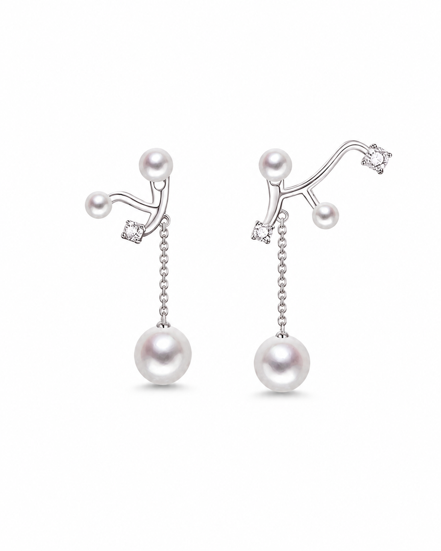 Serene Pearl Asymmetry Earrings