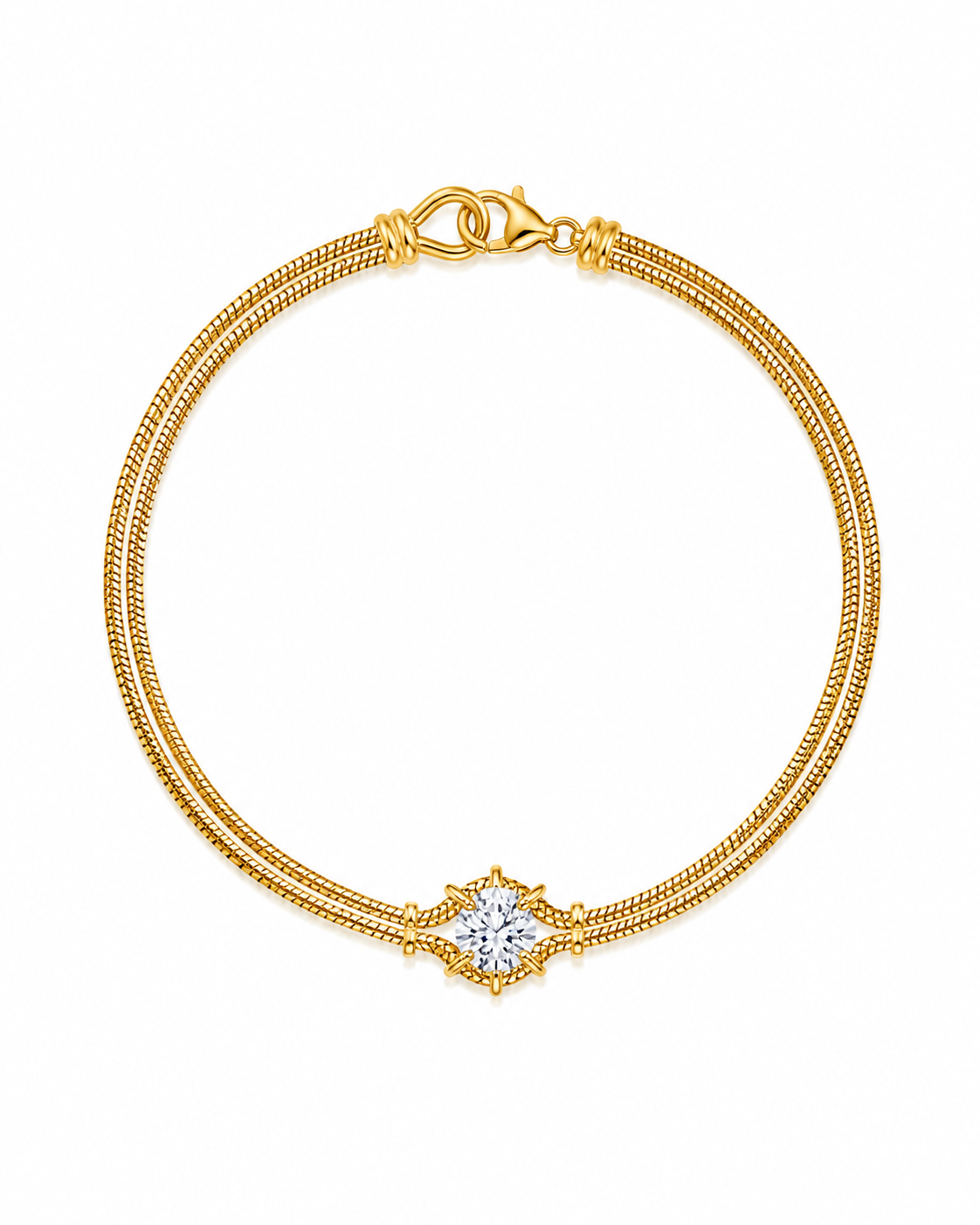 Gold Oval Liora Crystal Bracelet Series