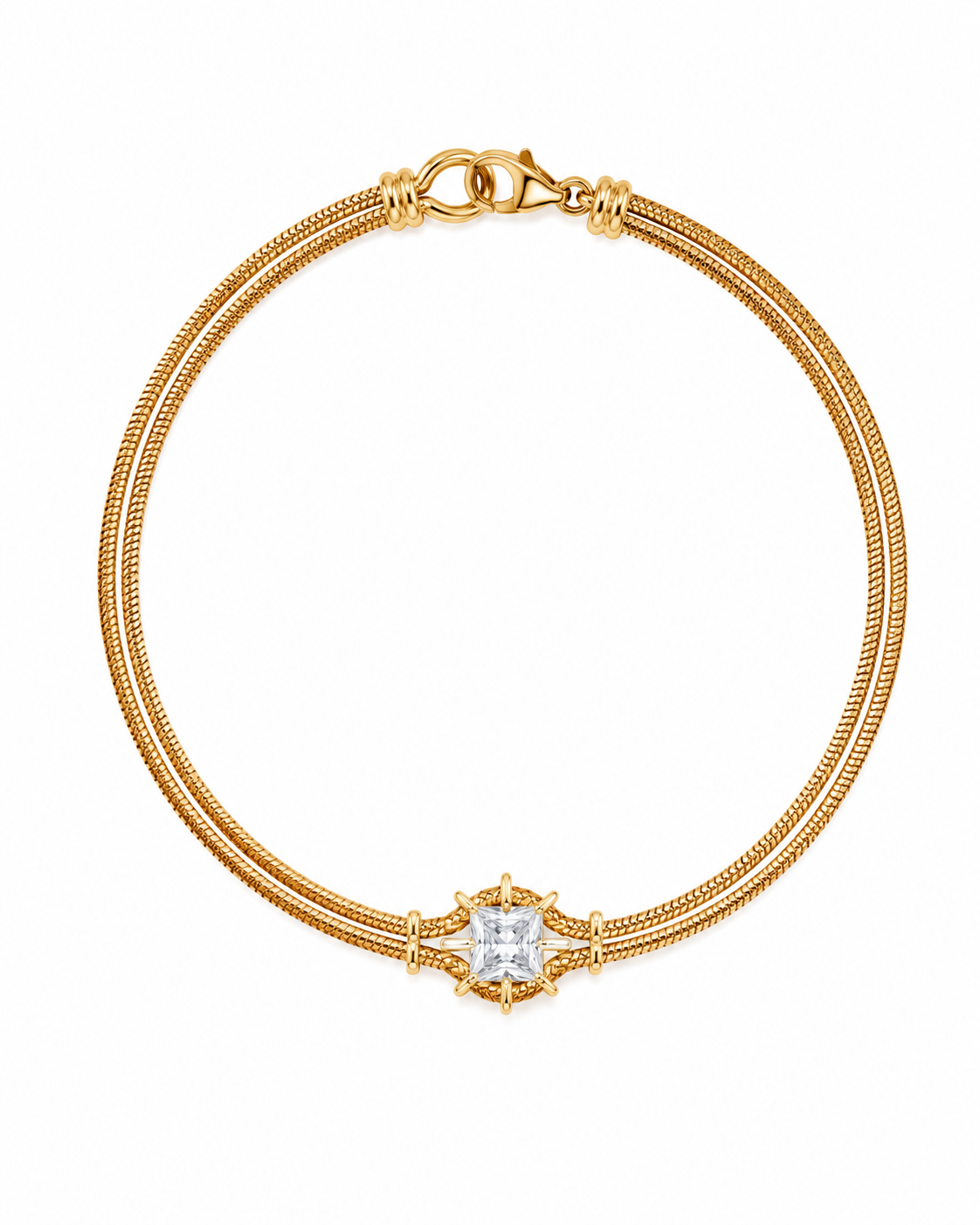 Gold Square Liora Crystal Bracelet Series