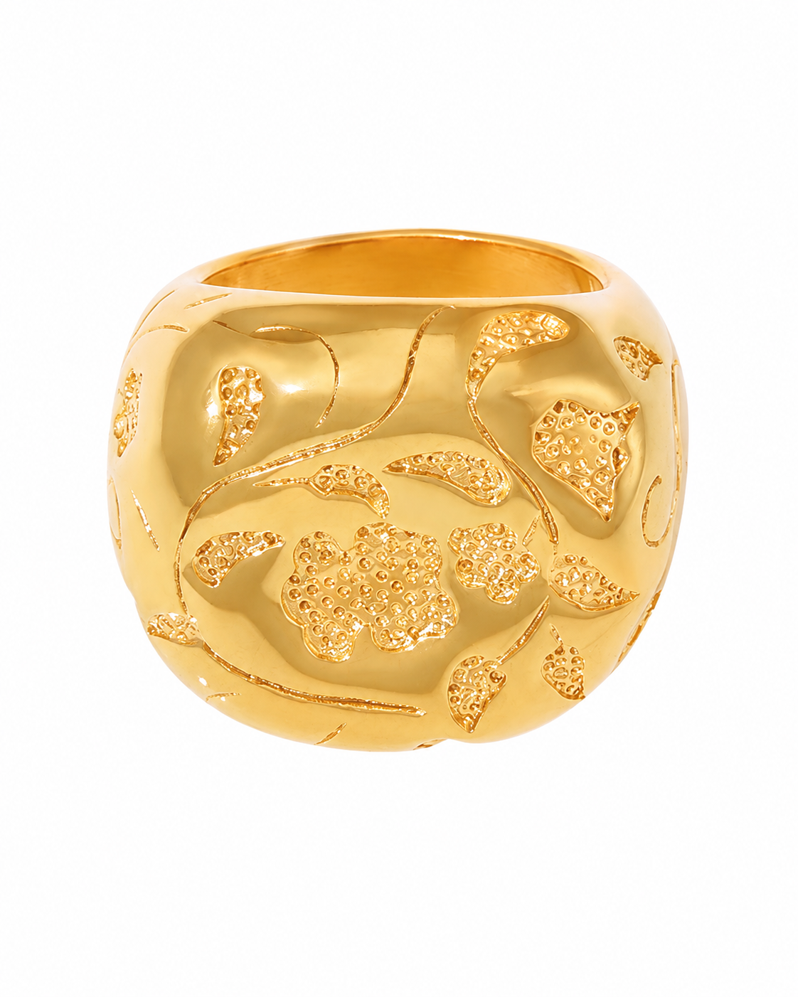 Gold Aurelia Floral Dome Ring