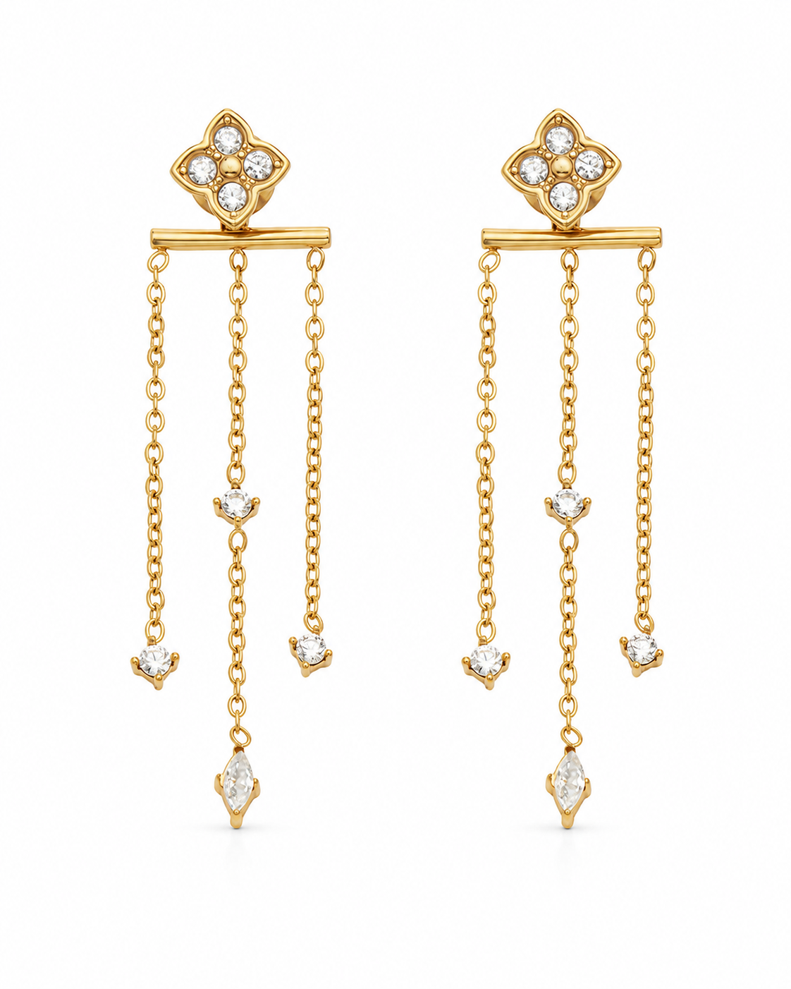 Celeste Clover Tassel Earrings