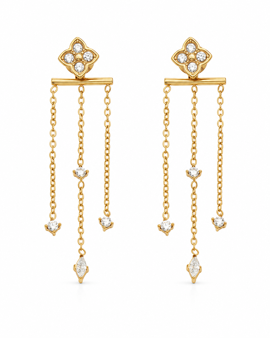 Celeste Clover Tassel Earrings