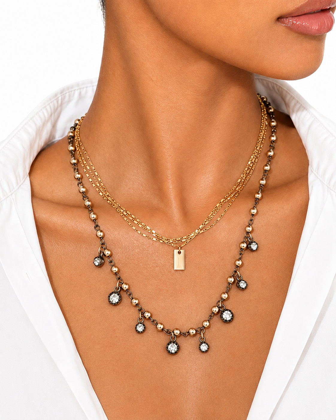 Noiré Two-Tone Layered Necklace
