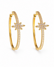 Gold Solara Starburst Hoop Earrings