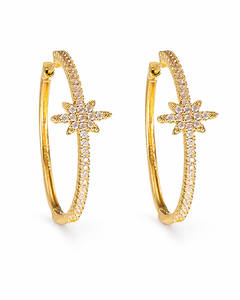 Solara Starburst Hoop Earrings