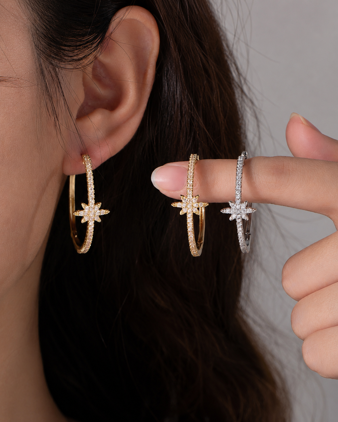 Solara Starburst Hoop Earrings additional view 3