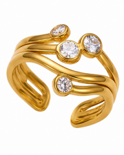 Crystal Wave Aurelia Sculptural Ring Series