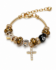 Pink Cross Rouge Rebel Charm Bracelet Series