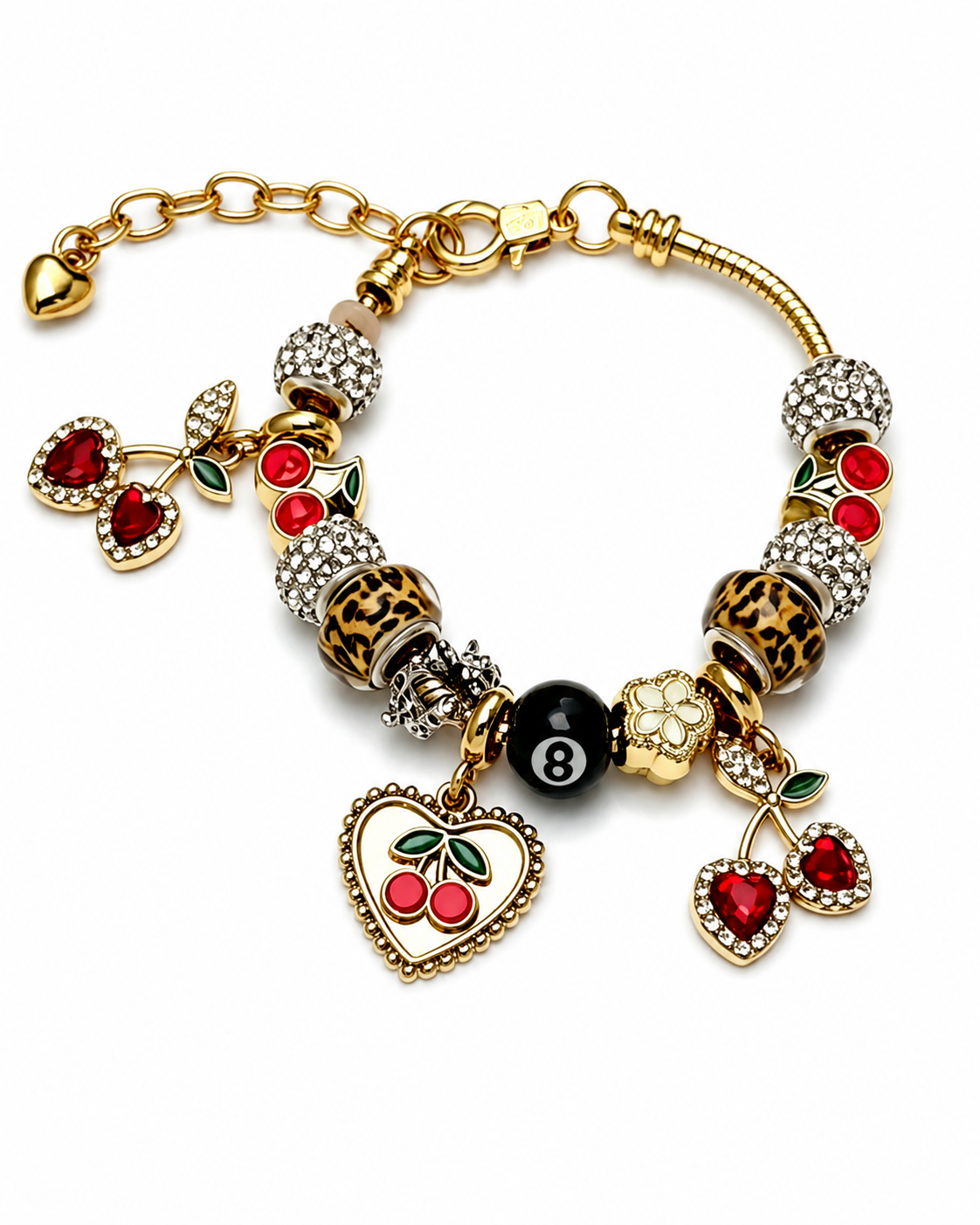 Leopard Cross Rouge Rebel Charm Bracelet Series