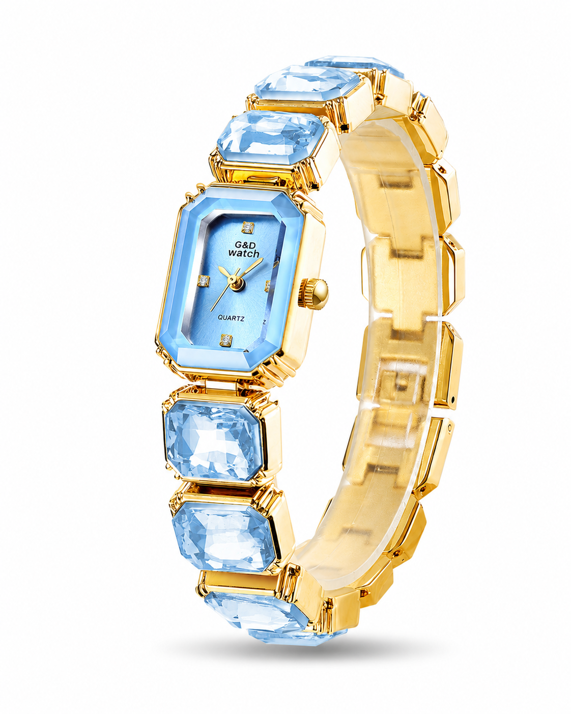 Blue Gold Aurelia Crystal Link Watch