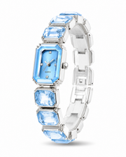 Blue Silver Aurelia Crystal Link Watch