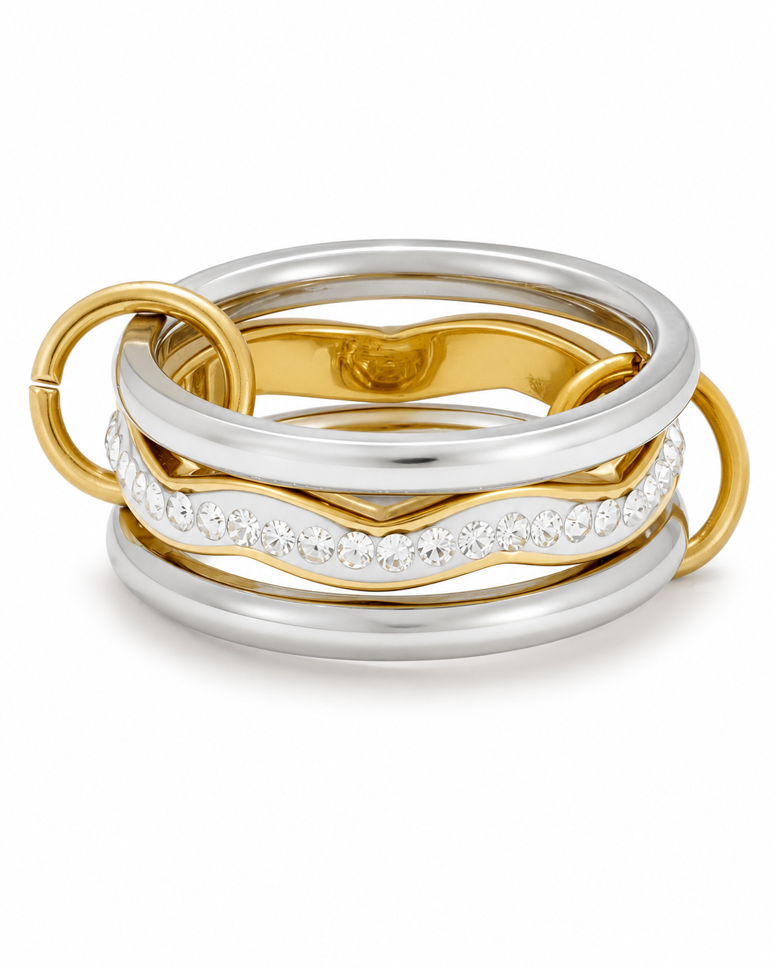 Frosted Two Tone Aurelia Orbit Ring Series