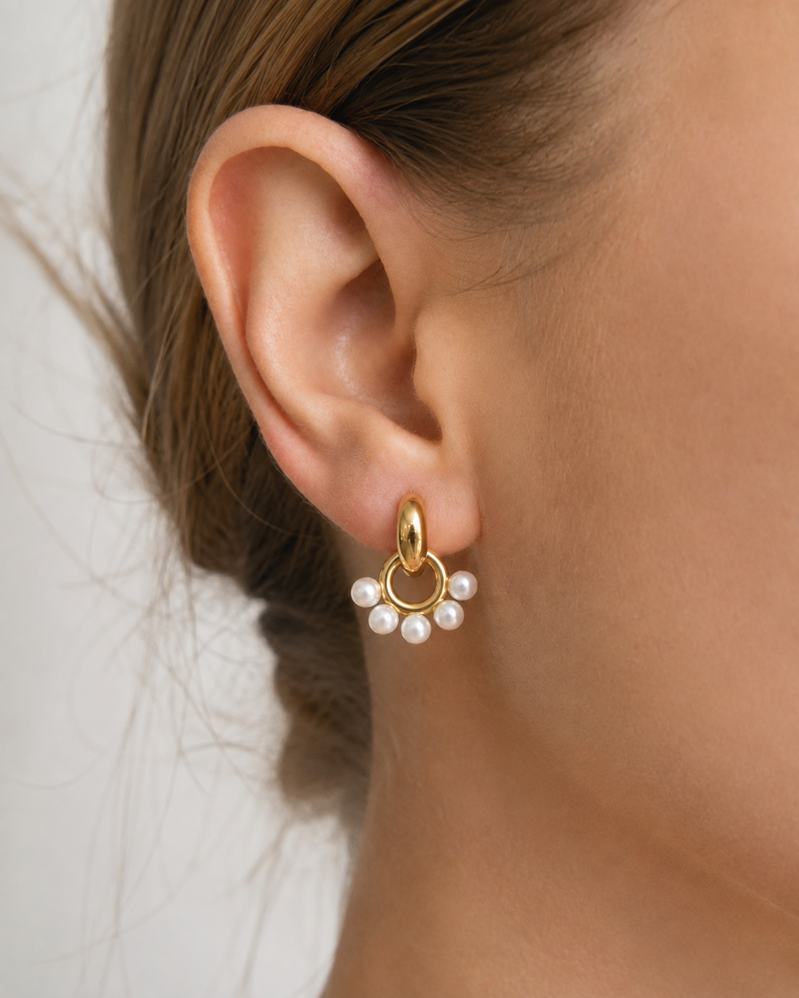 Elara Pearl Orbit Earrings