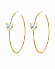 Gold Amora Heart Hoop Earrings