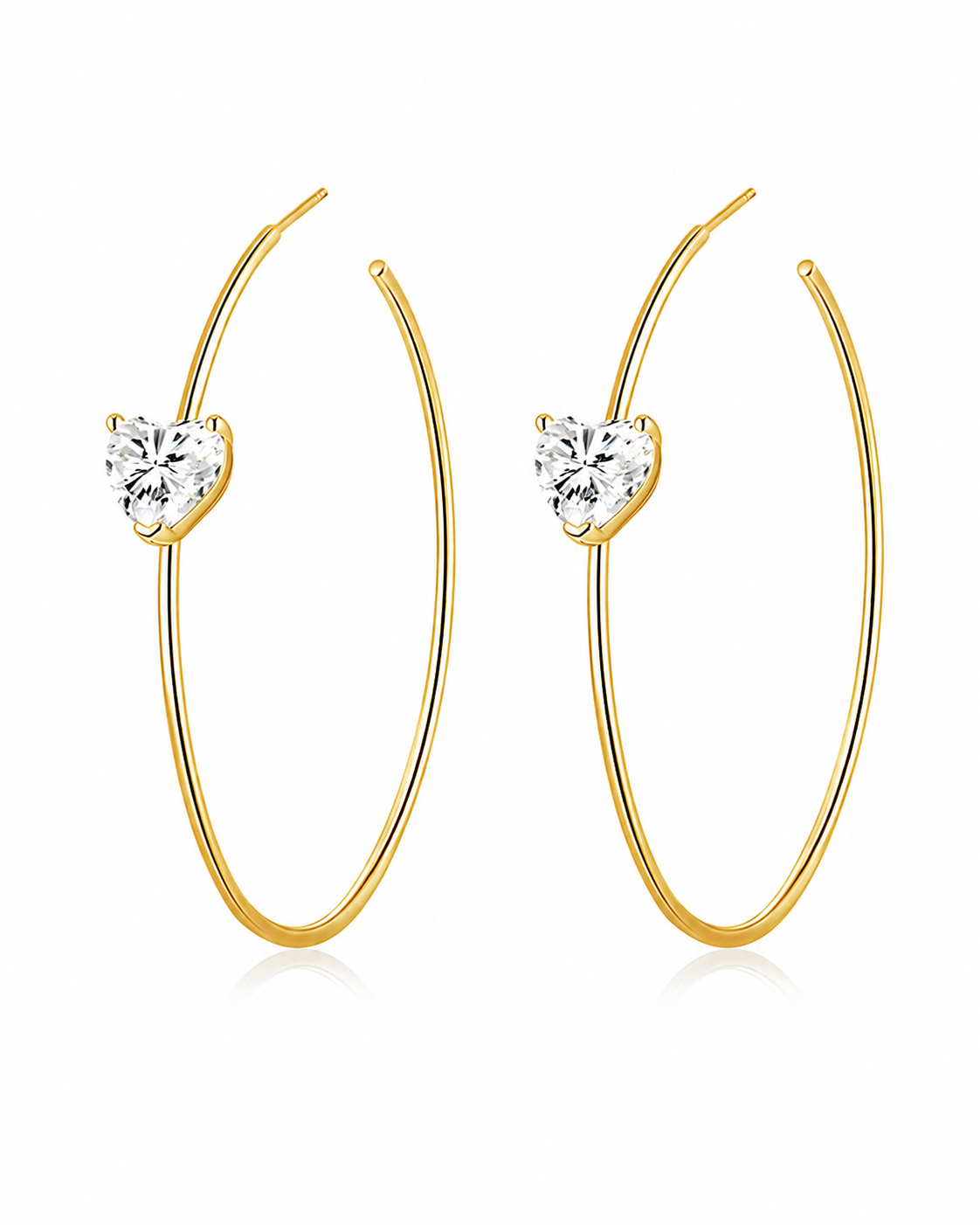 Gold Amora Heart Hoop Earrings