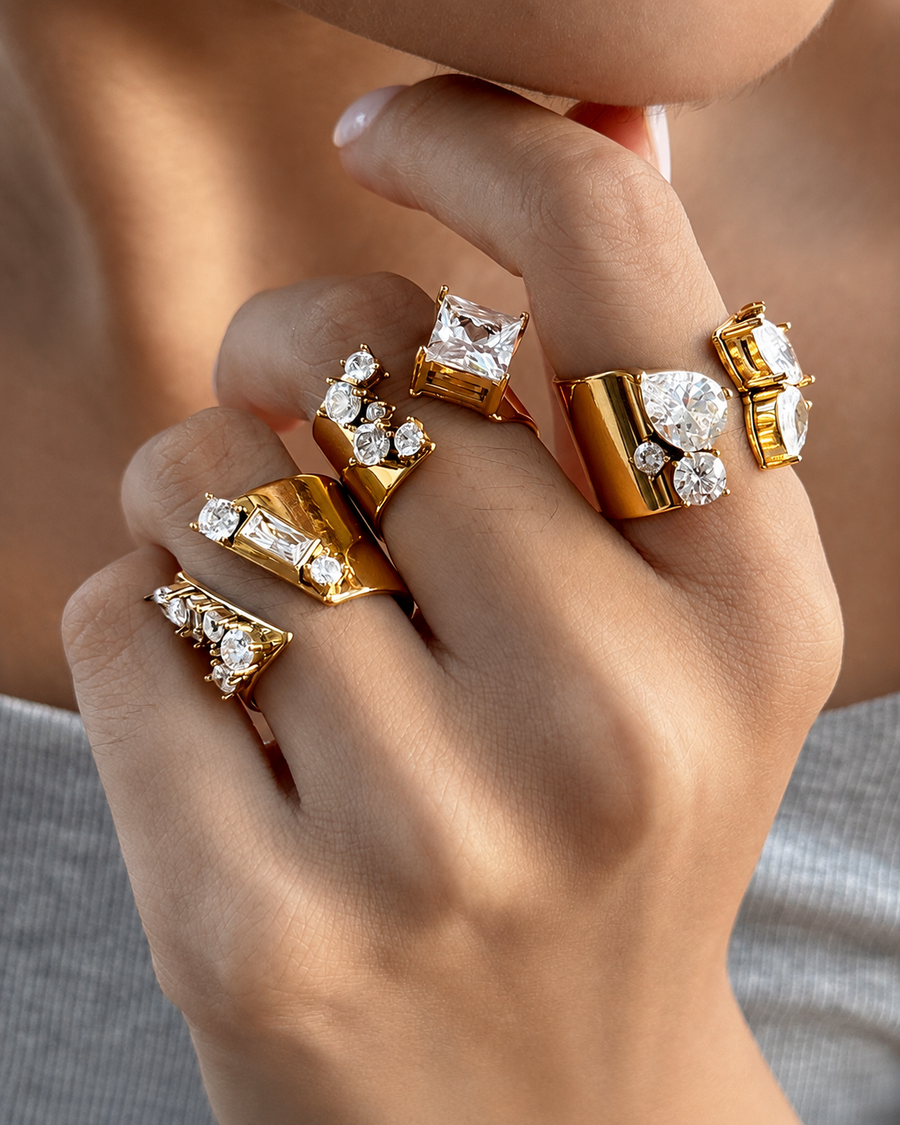 Aurelia Crystal Statement Ring Series