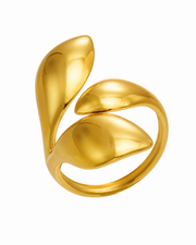 Petal Flow / Gold Sculptural Open Ring Series