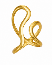Abstract Loop / Gold Sculptural Open Ring Series