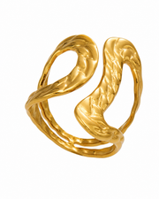 Molten Twist / Gold Sculptural Open Ring Series
