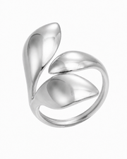 Petal Flow / Silver Sculptural Open Ring Series