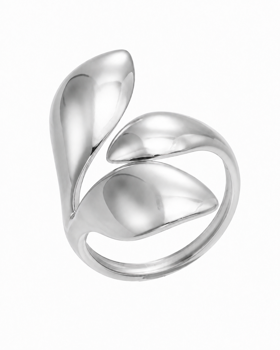 Petal Flow / Silver Sculptural Open Ring Series