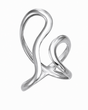 Abstract Loop / Silver Sculptural Open Ring Series