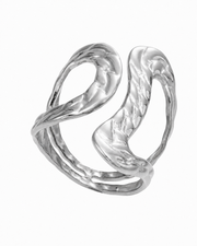 Molten Twist / Silver Sculptural Open Ring Series